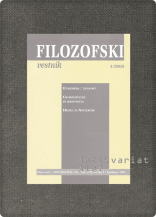 <strong>Filozofski vestnik; št. 1, letnik XXVI</strong>