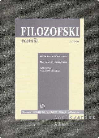 <strong>Filozofski vestnik; št. 1, letnik XXI</strong>