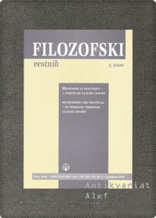 <br><strong>Filozofski vestnik; št. 2, letnik XXI</strong>